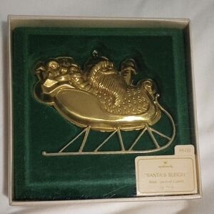 Hallmark Brass Santa's Sleigh Ornament